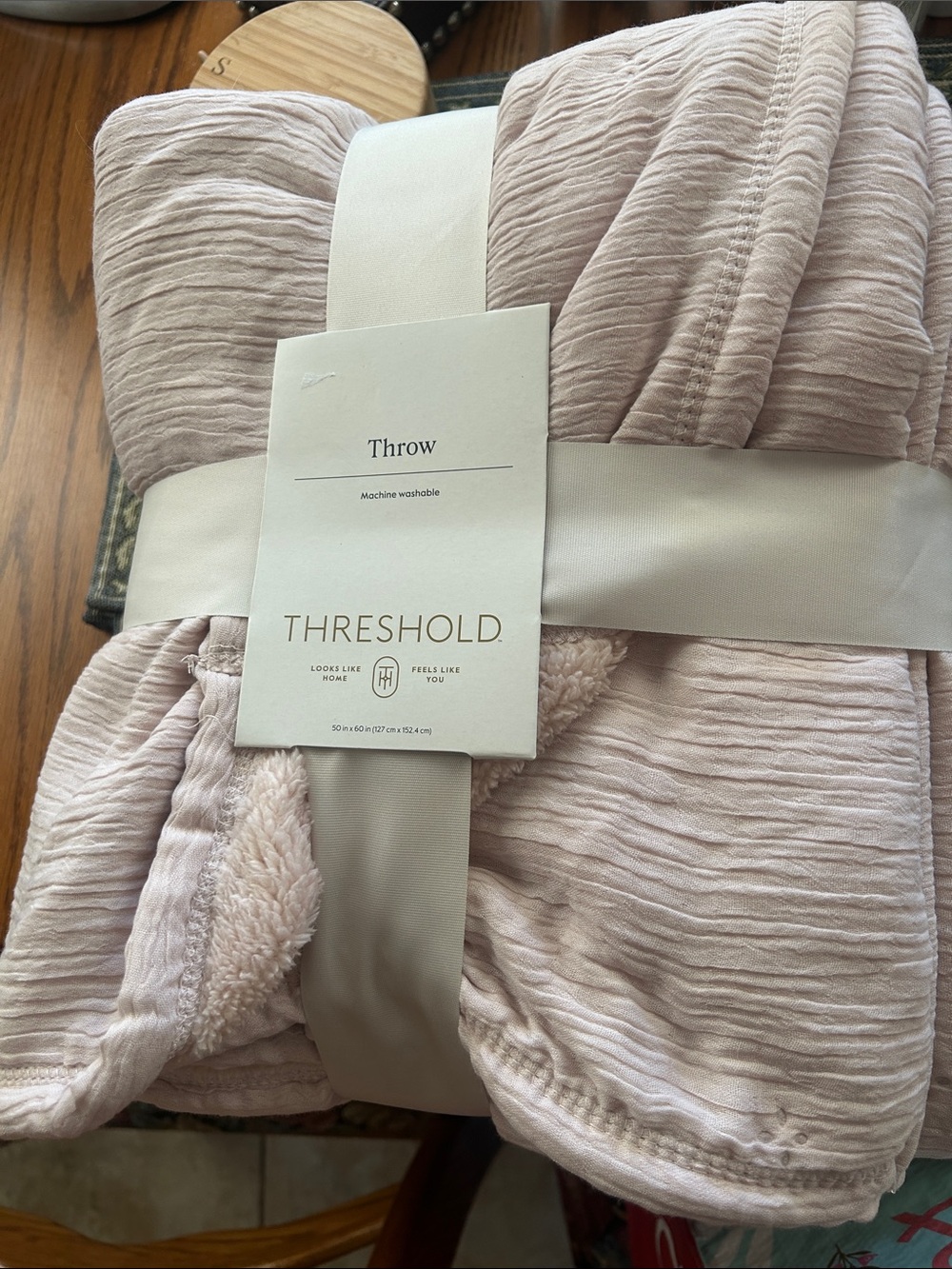 Threshold Blush Pink Plush Throw Blanket
